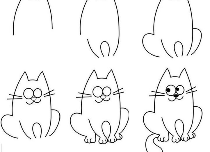 Как нарисовать кошку, котенка