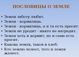 Загадки и пословицы о земле кормилице и растениях